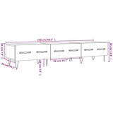 TV ormarić sjajni bijeli 150 x 36 x 30 cm od konstruiranog drva | shoptok.hr