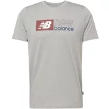 New Balance Funkcionalna majica 'ESSENTIALS HEATHERT' safir / svetlo siva / merlot / bela