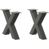  Noge za klubsko mizico v obliki črke X 2 kosa antracitne 60 x (42-43) cm jeklo, (22123882) | Shoptok.si