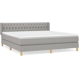 vidaXL Box spring postelja z vzmetnico svetlo siva 180x200 cm blago, (20790165) Cene