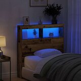 Ormarić za uzglavlje s LED svjetlima staro drvo 100x17x102 cm | shoptok.hr