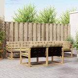  Set vanjskih sofa 7 kom. Bijela i bež Smeđa 325 x 166,5 x 73 cm | Shoptok.si