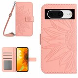 INORCO Usnjena torbica s stojalom za Google Pixel 8, ovitek za telefon z vtisnjenimi sončnicami in naramnico, (22034172) | Shoptok.si