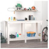  Delovna miza bela 140x50x80 cm trdna borovina | Shoptok.si