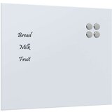 vidaXL Stenska magnetna tabla bela 60x50 cm kaljeno steklo | Shoptok.si