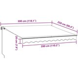 vidaXL Tenda na automatsko uvlačenje bordo 300 x 250 cm | shoptok.hr