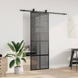  Klizna vrata s priborom crna 76 x 205 cm kaljeno staklo | Eponuda.ba