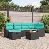  Sjedeća garnitura za vrt 7 kom. Crna poliratan 233,5 x 123,5 x 85 cm | shoptok.hr