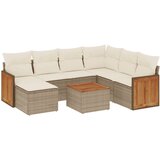 Maison Chic Seti vrtnega pohištva - Vrtna garnitura - Vrtni pohištvo set 8-delna z blazinami bež poli ratan, (21800402) | Shoptok.si