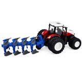 Rc Remote Controlled Agricultural Tractor with Double Furrow Plow Red 1:24 | shoptok.hr