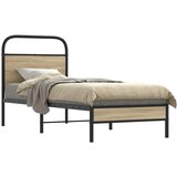 vidaXL Posteljni okvir brez vzmetnice 75x190 cm dim. hrast inž. les Cene