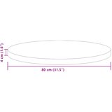  Gornji dio stola Svijetlosmeđa Ø 80 x 4 cm Čvrsto Hrastovo Drvo | shoptok.hr
