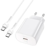 hoco. Type C PD 25W QC3.0 polnilec s Type C kablom Jetta N22 bel | Shoptok.si