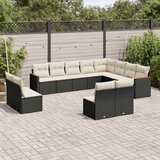 vidaXL 12-dijelni set vrtnih sofa od poliratana s jastucima crni | shoptok.hr