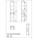 Germania Krem visok kupaonski ormarić u mat dekoru 33x181 cm Arnea – | shoptok.hr