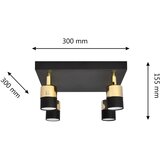  LED spot svetiljka TUBSSON 4xGU10/4,8W/230V crna/zlatna | Eponuda.com