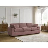 Bobochic Paris Rožnata sedežna garnitura iz rebrastega žameta 250 cm Belair – | Shoptok.si