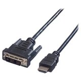 Value DVI / HDMI priključni kabel DVI-D 18+1-polni utikač, HDMI A utikač 1.00 m crna 11.99.5519 sa zaštitom, utikač prim Cijene