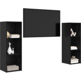 vidaXL Komplet TV omaric s polico 2 pcs Črni hrast 107 x 35 x 37 cm | Shoptok.si