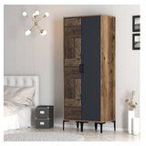Hanah home kumsal ps - walnut, anthracite walnutanthracite wardrobe | ePonuda.com