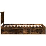  Krevetna konstrukcija s uzglavljem Dimljeni hrast 90 x 190 cm | shoptok.hr