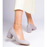 Gemre Telis classic gray eco-suede block heels | ePonuda.com