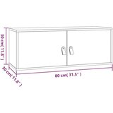  Zidni ormarić 80 x 30 x 30 cm od masivne borovine | shoptok.hr