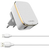 Kućni punjač LDNIO A1204Q Quick Charge 3.0 USB 5V 2.4A sa micro USB kablom beli Cene