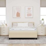 Box Postelja z vzmetnico z vzmetnico krema 160 x 200 cm blago, (5000127641) | Shoptok.si