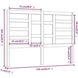  Posteljno vzglavje sivo 156x4x104 cm trdna borovina, (20644639) | Shoptok.si