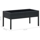  Vrtni stol crni 75 x 40 x 37 cm od poliratana | Eponuda.com