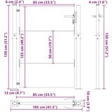 Vrtna vrata Crna 105 x 130 cm Čelik s prahom premazan | shoptok.hr