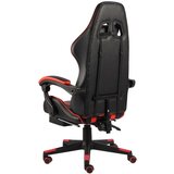 vidaXL racing stol z oporo za noge črno in rdeče umetno usnje | Shoptok.si