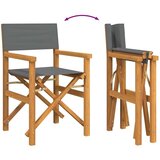 vidaXL Zložljiv režiserski stol 2 kosa sive barve trdna tikovina | Shoptok.si