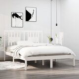 Maison Chic Posteljni okvir - Dvoposteljna postelja - Zakonska postelja bel iz trdnega lesa 120x190 cm-J10079, (21772369) | Shoptok.si