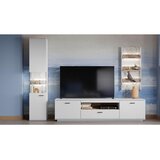 Modern Living Vitrina Cotia New, Bela, Barva Hrasta, Osvetlitev | Shoptok.si