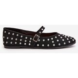 Boto Decorated Ballerinas With Strap Eco Suede Black Tirilissa | ePonuda.com