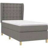  Box spring postelja z vzmetnico temno siva 80x200 cm blago, (20930113) | Shoptok.si