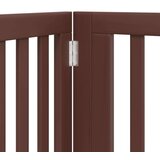 vidaXL Ograda za pse z vrati zložljiva 10 panelov rjava 800 cm les | Shoptok.si