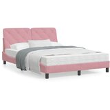 vidaXL Krevet s madracem ružičasti 120 x 200 cm baršunasti | shoptok.hr