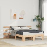 vidaXL krevetna konstrukcija smeđa 120 x 190 cm masivna borovina | shoptok.hr