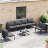 vidaXL Vrtna sedežna garnitura 6 pcs antracit siva Jeklo | Shoptok.si