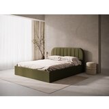 Micadoni Zelena oblazinjena zakonska postelja s prostorom za shranjevanje/brez vzglavja z letvenim dnom 200x200 cm Susan – | Shoptok.si