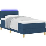 Box Spring Postelja z Vzmetnico & LED Modra 90x190 cm Tkanina, (22080848) | Shoptok.si