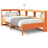  Knjižna postelja brez ležišča vošč. rjava 90x200 cm borovina, (21792984) | Shoptok.si