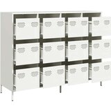 vidaXL Komoda bela 135x39x103,5 cm hladno valjano jeklo | Shoptok.si