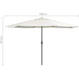vidaXL Zunanji senčnik s kovinskim drogom 400 cm peščeno bel | Shoptok.si