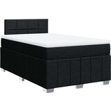 vidaXL Krevet box spring s madracem crni 120 x 190 cm od tkanine | shoptok.hr