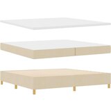 vidaXL vzmetnica na okvirju z vzmetnico in klopi Krem 200x200 cm Tkanina, (22082465) | Shoptok.si