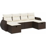 Maison Chic Seti vrtnega pohištva - Vrtna garnitura - Vrtni pohištvo set 6-delna z blazinami rjav poli ratan, (21805269) | Shoptok.si